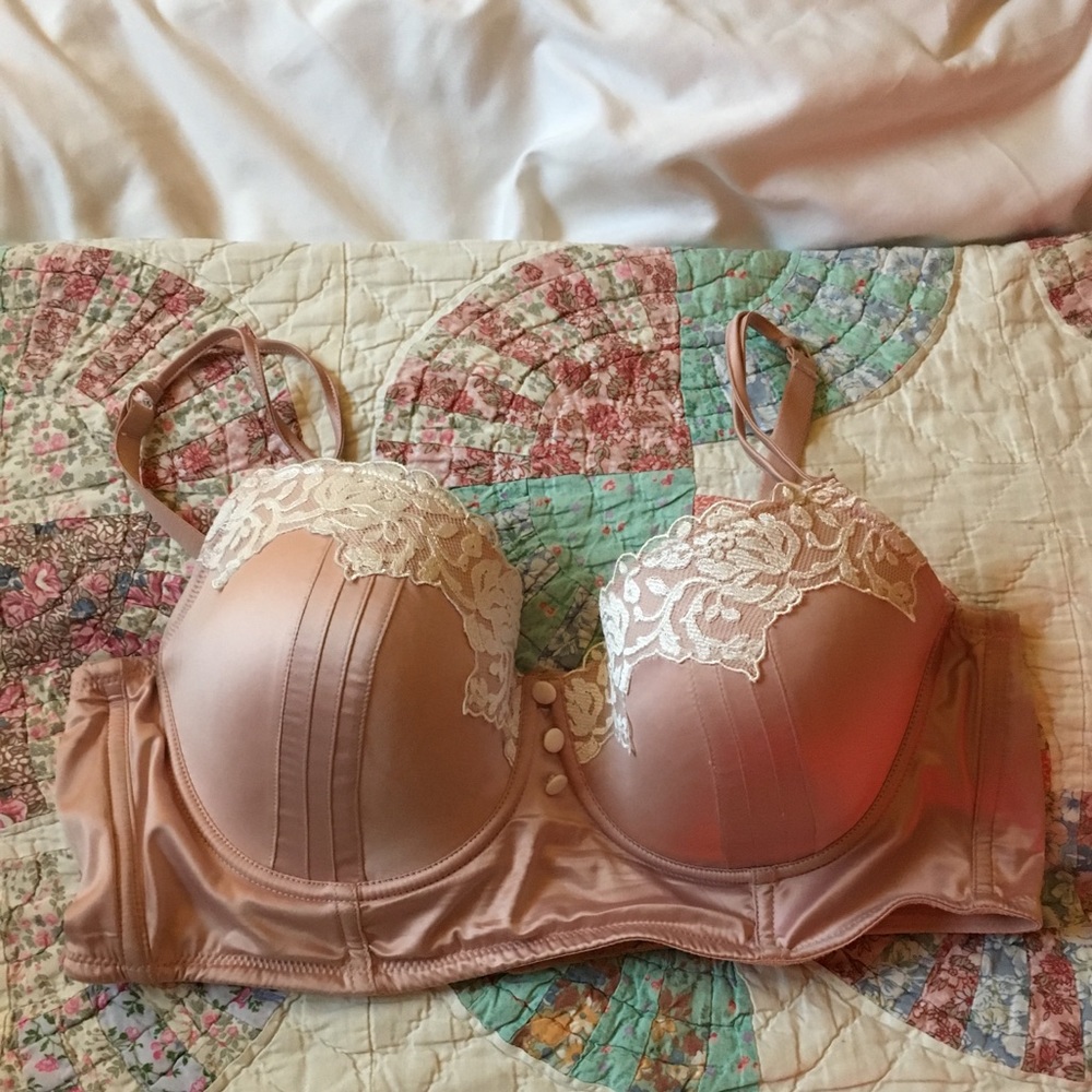 Adore Me Longline Light Pink French Maid Bra 42C